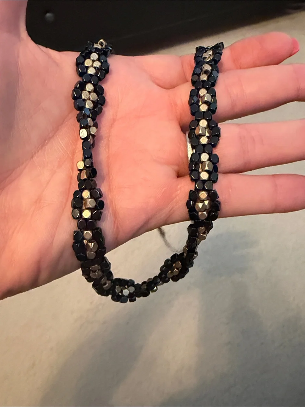 Women’s Madewell Gold Adjustable Chain Black Bead Twist Necklace - Women Jewelry